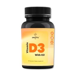 Z Zealthy Life Vitamin D3 + K2 - High Potency Bone & Heart Health Formula* - 60 Easy-to-Swallow Capsules | Zealthy Life - 60 Capsules