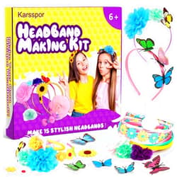 Karsspor 72 PCS Headband Making Kit, Make 15 Fun Fashion Headbands for Girls, Make Your Own Girls Hair Accessories DIY Headband Kit, Arts and Craft Kit for Girls, Great Gift for Girls Ages 6+