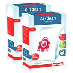 Miele 2 X Miele 10123220 AirClean 3D Efficiency Dust Bag, Type FJM, 4 Bags & 2 Filters
