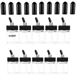 HUBEST 10PCS 22CC Airbrush Glass Bottles with Jar Caps for Master, Iwata Dual Action Airbrush