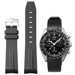 Source Jewelry MoonSwatch Speedmaster 20mm Curved Strap - Premium No Gap Silicone, Waterproof Replacement Band Compatible with Omega x Swatch, Rolex, SEIKO - Durable, Comfort Fit for Men & Women