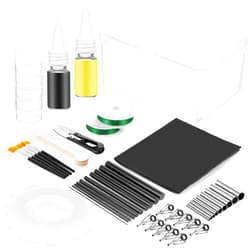 Gejoy Fishing Rod Repair Kit with 10 Sizes Carbon Fiber Sticks Fishing Pole Repair Kit Fishing Rod Building Kit with Epoxy Glue, Wrapping Thread and Stainless Steel Tubes to Repair Broken Fishing Pole