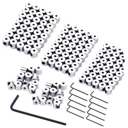 Aulufft 120 Pcs Pin Locks Pin Backs Locking Clasp Bulk with Wrench, Aulufft Locking Pin Keepers Backs Locking Clasp Sliver 6 x 5 mm