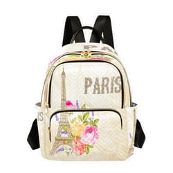 ALAZA Eiffel Tower Paris Blossom Women Backpack Purse Ladies Fashion Shoulder Bag Daypack Travel Bag 7.5L
