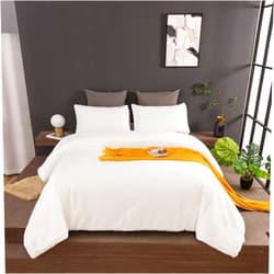 Forxiexie White Velvet Comforter Set California King White Bedding Comforter Sets White Bedding Soft Fluffy Comforter Flannel Bed Comforter 3Pcs White Comforter California King