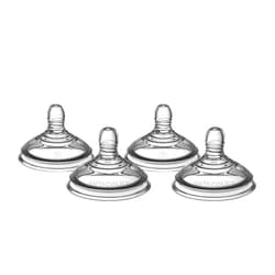 Tommee Tippee Advanced Anti-Colic Baby Bottle Nipples, Breast-Like for A Natural Latch, Soft Silicone, Fast Flow, 6+ Months, Pack of 4