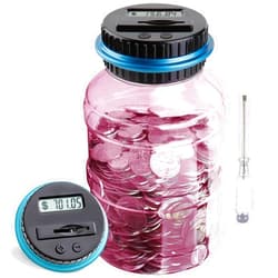 Vcertcpl Large Piggy Bank for Adults Kids, Vcertcpl Digital Coin Counting Bank with 1.8L Capacity, Great Coin Bank Money Jar for Adults Kids with Saving Goals, Bank for All US Coins (Pink)