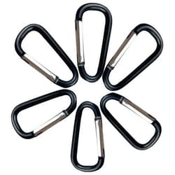 Aeibun 6/12 Pack Carabiner Clip Keychain 3 inches - D Ring Aluminum Caribiniers Hook Key Clips for Belt Loop, Water Bottle, Backpack, Flag, Dog Lesh, Camping Hiking, Animal Cage, Plant, Connect Hooks