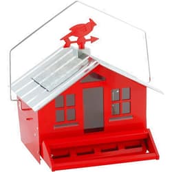 Perky-Pet 338 Squirrel-Be-Gone II Country House Bird Feeder with Weathervane, 8 lb, Red, 14W x 11.3D ins.