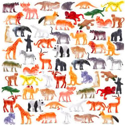 KarberDark Animal Toy, 64 Pack Mini Wild Jungle Realistic Plastic Animals Figure Toys Set, for Kids Boy Girl Party Favors Pinata Goodie Bag Stuffers Easter Egg Fillers Birthday Classroom Rewards Cupcake Toppers
