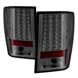 Carpart4u Aftermarket Replacement Euro LED Style Tail Light for Jeep Grand Cherokee 07-10 - Chrome Smoked