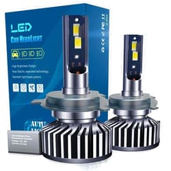 AnyCar H4/9003LED Bulbs 4300K With Canbus Resistor Error Free,16000LM 60W Extremely Bright Headlight Bulb, LED HB2 4300K Fog Light Warm White,Pack of 2