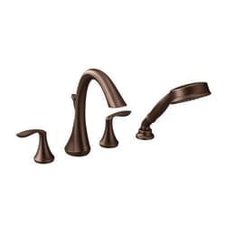 Moen Eva Oil Rubbed Bronze Two-Handle High Arc Roman Tub Faucet and Hand Shower without Valve, T944ORB