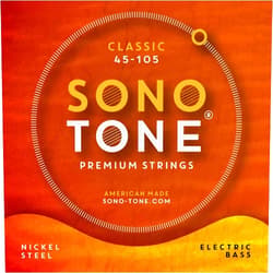 SonoTone Classic Bass Strings, 45-105, Bass Guitar Strings, Custom Nickel Plated, Hand-Wound, Hex Core, Tone Clarity, Punch, Bright, Attack, and True Tone, American Made