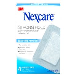 Nexcare Strong Hold Pain-Free Removal Adhesive Pads, 3 x 4 in, 4 Count