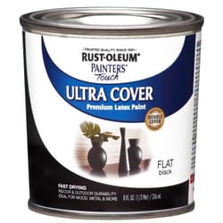 Rust-Oleum 1976730 Painter's Touch Latex Paint, Half Pint, Flat Black, 8 Fl Oz (Pack of 1)