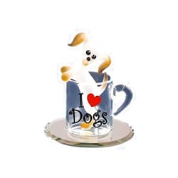 Glass Baron Pup in a Cup from Roy Rose Jewelry