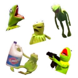 LAD Studio Wacky Kermit Meme Pack Sticker Vinyl Bumper Sticker Decal Waterproof 5