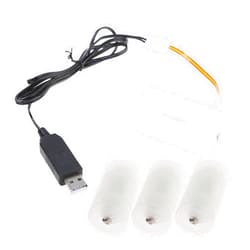 Hqkfuybl USB 5V to 6V LR20 D Dummys Battery Eliminates Cable for 4Pcs LR20 D Battery for Toy Controllers Water Heaters (1 Meter)