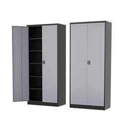 Fesbos Metal Storage Cabinet-72” Tall Steel File Cabinets with Lockable Doors and Adjustable Shelves-Black&Gray Steel Storage Cabinet for Kitchen, Office, Garage
