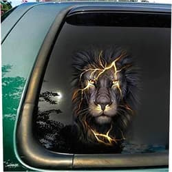 ALIVEE Jesus Lion Car Window Sticker, 3D Wild Animal Decals for Lion Lovers, Religious Gift, Gift for Christian, Car Decals, Bumper Stickers for Car Window Side Rear, Vinyl Car Decal