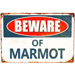 KIRMADA Beware of marmot Vintage metal sign Man Cave Sign Vintage Bar Home Pub Office Wall Decorations 8x12 Inch