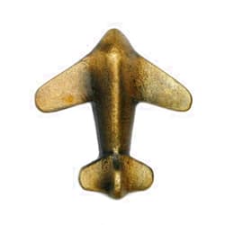 MarktSq Set of Four Cast Iron Airplane Cabinet Knob in Antique Brass Finish