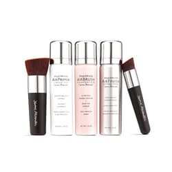 Jerome Alexander MagicMinerals AirBrush Foundation, Light Medium, 5pc Set - AirBrush Spray Kit with Kabuki Brushes for Smooth Radiant Skin