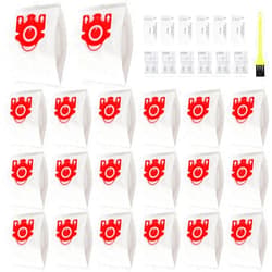 Tivcroxs 20 Packs 3D Airclean FJM Vacuum Cleaner Bags Replacement for Miele Compact C1 Vacuum Bags,Compact C1,C2,S6000-S6999,S4000-S4999,S700,S500-S578 Vacuum with 6 Motor Protection Filters,6 AirClean Filter