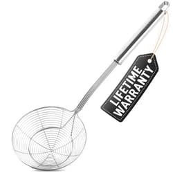 Zulay Kitchen Premium Stainless Steel Spider Skimmer 15.4” - Spider Kitchen Utensil with Premium Ergonomic Handles for Easy Use - Easy to Clean - Perfect for at Home Cooks & Chefs