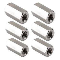 Niooliuk Pack of 6 M8 X 1.25-Pitch 40 mm Length Metric Hex Coupling Nut 304 Stainless Steel Rod Coupling Nuts