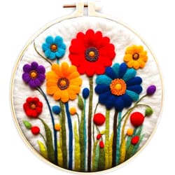 YesJRL Needle Felting Kits Beginners, Flower DIY Wool Needle Felting Starter Kit, Floral Needle Felt Set with Foam Pad, Felt Cloth and Instructions, Used for Home Decoration, Beginner (Flower Art - 15)