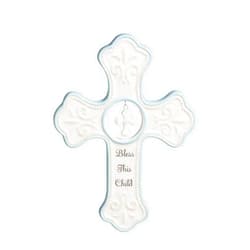 DEMDACO NAT and Jules Bless This Child Hanging Cross, Blue