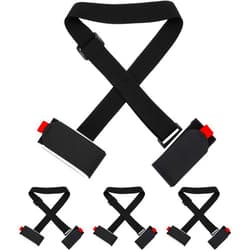 Blulu 4 Pack Ski Carrier Straps Adjustable Shoulder with Cushioned Fastener Tape Strap Loop Strong for Adults Kids