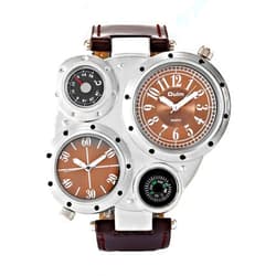 Oulm Carrie Hughes Men's Steampunk Automatic Watch Self-Winding Mechanical Skeleton Leather Watch (CH386)