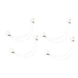 Amusediy 4-Piece Set of Multifunctional Magnetic Clothespins, Magnetic Clip Magnetic Shirt Accessories, Multi-Purpose Magnetic Needleless Brooch for Women's Clothing Headscarf Decoration (Silver Heart-Shaped)