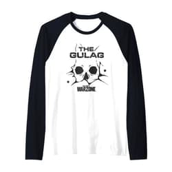 Call of Duty The Gulag Cracked Skull Raglan Baseball Tee