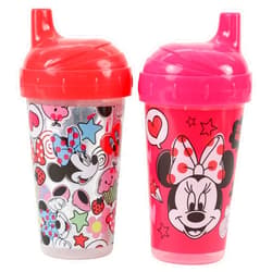 Disney Minnie Mouse Glitter Hard Spout Sippy Cups, Pink, 2 Count
