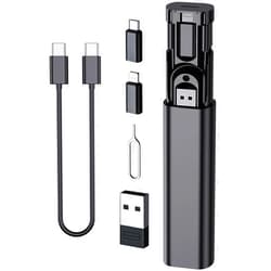 Kinizuxi Multi USB Charging Adapter Cable Kit, USB C to Ligh-ting Adapter Box, Conversion Set USB A Type C Lightn-ing Micro Adapter Kit,60W Charging and Data Transfer Cable Kit Sim Tray Eject Tool Slots