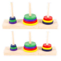 JOINPAYA 2Pcs Wooden Tower of Hanoi Puzzle Game Colorful Brain Teaser for Adults and Intellectual for DIY Parties and Home Entertainment Smooth Surface Design