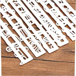HOMUT 6pcs Alphabet Letters Numbers Stencil Cutters Set, White Food-grade Plastic Frill Edge Fondant Gum Paste Cutters Cake Cookie Mold Accessories Baking Tools for DIY Homemade Cake Bakery