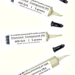 TechDiamondTools Kit of 3 Diamond Lapping Paste Polishing Compound USA Made 400 600 1050 Grit Lapping Compound for Rock Glass Metal Jewelry Resin Marble with High Concentration of Diamond Powder