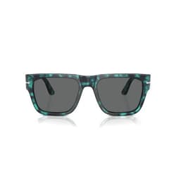 Persol Unisex Sunglasses Black Frame, Green Lenses, 57MM