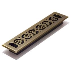 Decor Grates SPH214-A Scroll Design Floor Register, 2x14 Inches, Antique Brass Finish