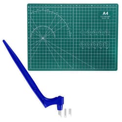 HARFINGTON Craft Cutting Tools 15/30/45 Degree Blades 360 Degree Rotating Blade Stainless Steel Cutter Pen Knife with Mat for DIY Crafts Stencils Scrapbooks, Blue