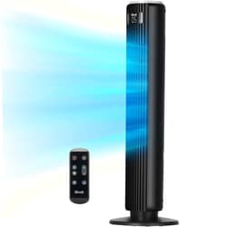 LEVOIT Classic 36 inch Tower Fan for Bedroom, 25ft/s Airflow Standing Fan that Blows Cold Air for Home, 90° Oscillation, Quiet 28dB, Remote, 12H Timer, 5 Speeds, 4 Modes with Smart Sensor, Black