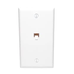 Leviton 40539-PMW Midsize Telephone Wall Jack, 6P4C, White