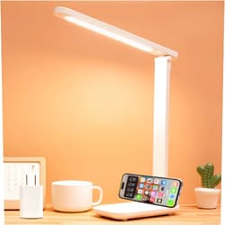 R RUCKERCO Led Desk Lamp Dimmable Desk Light Reading Lamp 3 Lighting Modes, Eye Protection Desk Lamp Desk Accessories, Study Desk Lamp Equipped USB Charger Suitable for Home Office is for Gift Giving