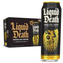 Liquid Death, Sparkling Mountain Water, 8-Pack (19.2oz Cans), Real Mountain Source, Infinitely Recyclable Ice-Cold Cans, American Made