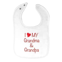 Cute Rascals Toddler & Baby Bibs Burp Cloths Grandpa Grandfather I Love My Grandma and Grandpa Grandfather Cotton Baby Items for Baby Girl & Boy White Design Only